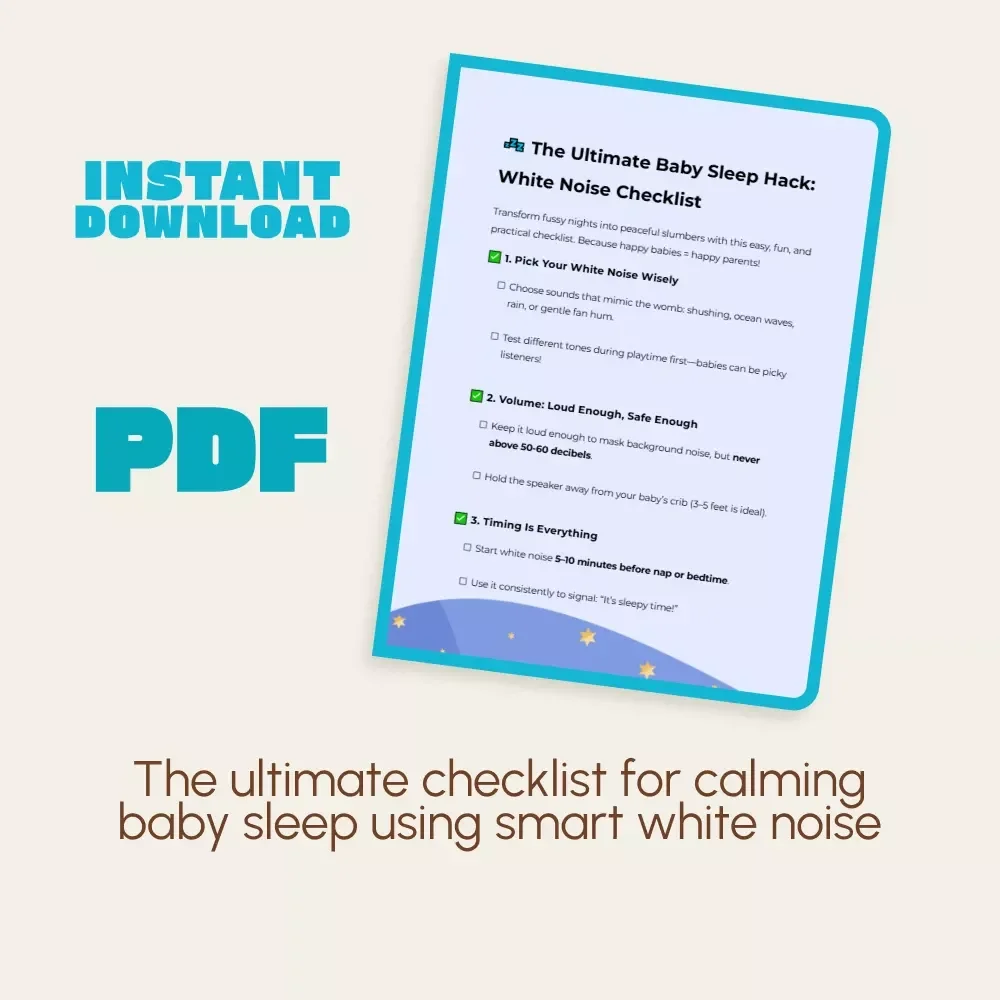 The Ultimate Baby Sleep Hack: White Noise Checklist | How to Use White Noise for Baby Sleep | Digital Download for New Parents & Sleep-Deprived Moms