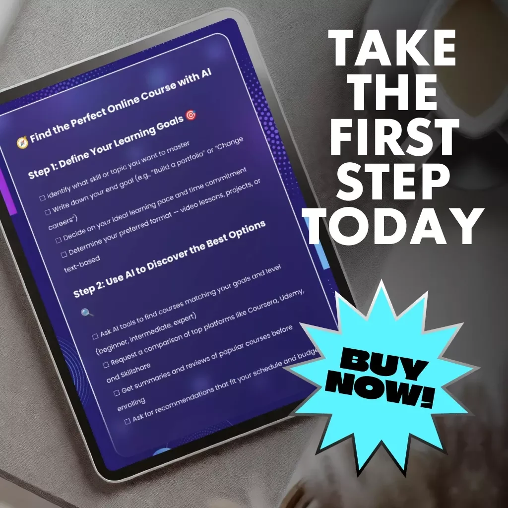 Find the Perfect Online Course with AI – Printable Checklist | Digital Download | How to Use AI to Find Online Courses Guide