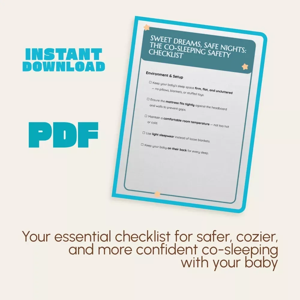 Sweet Dreams, Safe Nights: The Co-Sleeping Safety Checklist | Printable Guide for New Parents | Tips for Safe Co-Sleeping