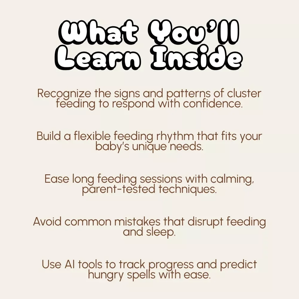 Cluster Feeding Made Simple: A Parent’s Friendly Guide to Understanding Your Baby’s Hungry Spells | Digital Download | New Parent eBook on How to Cluster Feed Schedule & Baby Feeding Routines