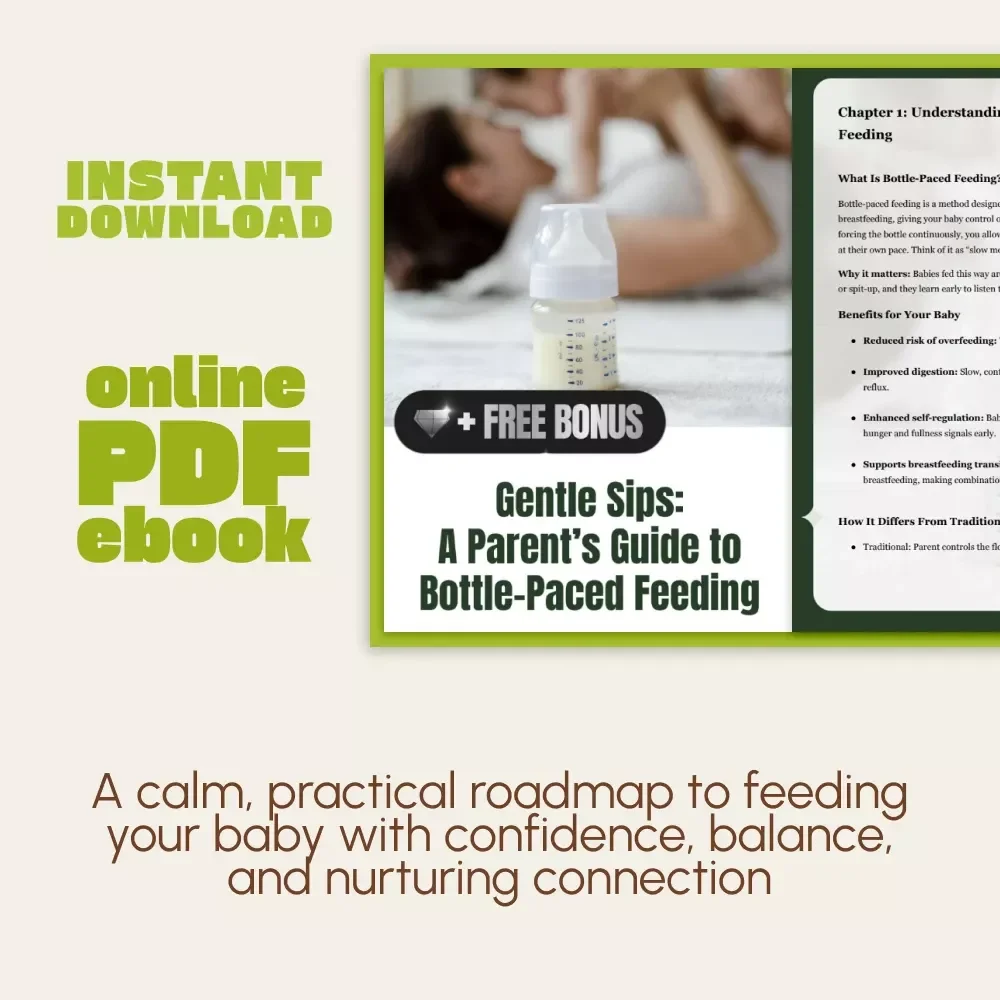 Gentle Sips: A Parent’s Guide to Bottle-Paced Feeding | Digital eBook for New Parents | Tips for Bottle Paced Feeding Method | Baby Feeding Essentials