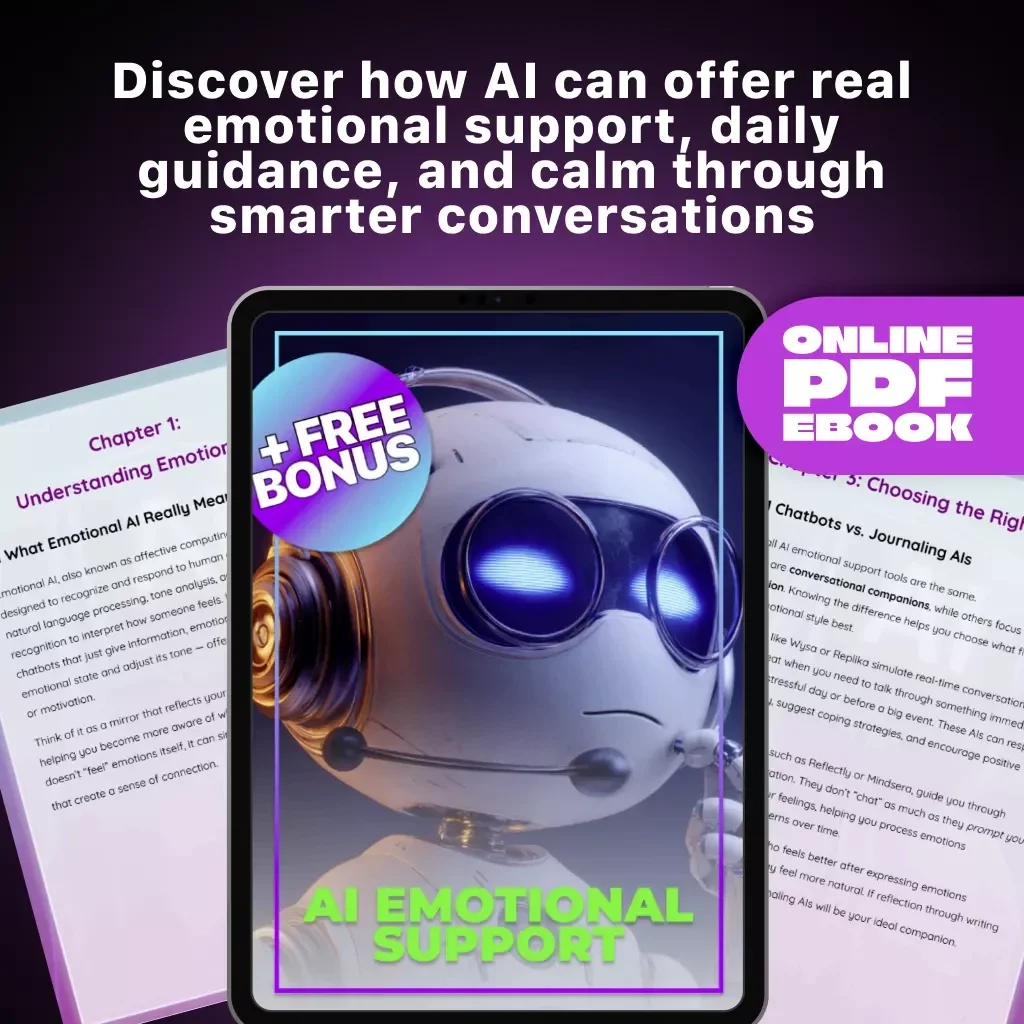 AI Emotional Support | How to Use AI to Get Emotional Support | Digital eBook Guide for Self-Reflection, Calm & Motivation