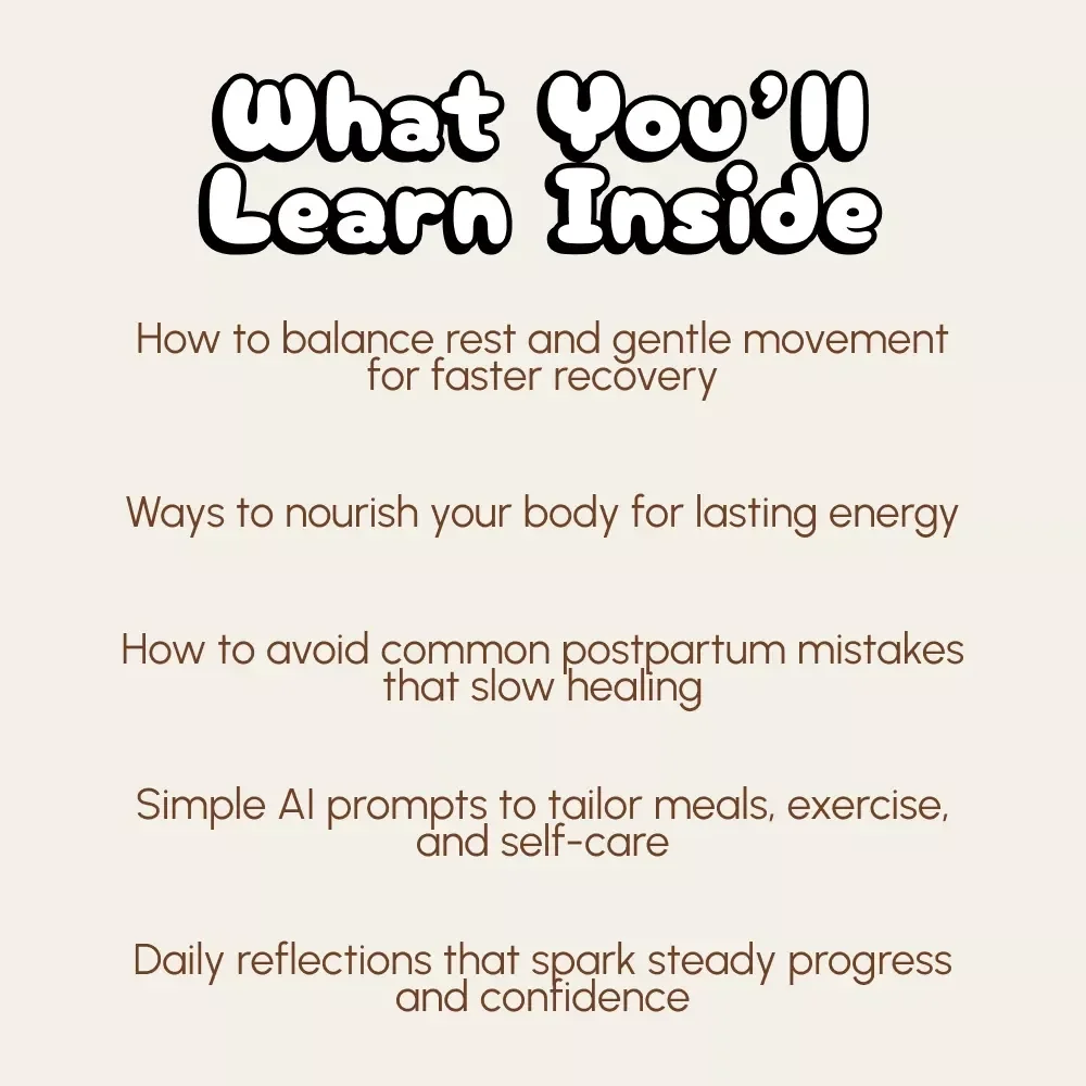 Strong Body, Calm Mind | Postpartum Self-Care Guide for New Moms | Digital Download for Healing, Gentle Movement, and Nourishment