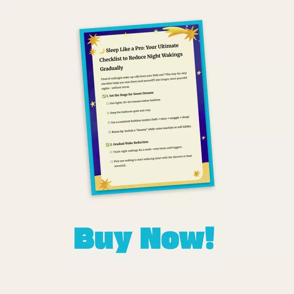 Sleep Like a Pro: Your Ultimate Checklist to Reduce Night Wakings Gradually | Baby Sleep Training Guide | Printable Digital Download for Parents