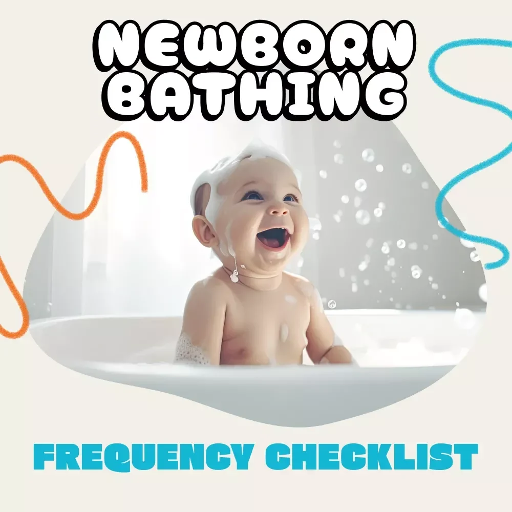 Newborn Bathing Frequency Checklist | Printable Baby Care Guide | Digital Download for New Parents | How Often to Bathe Newborn | AI-Enhanced Bathing Tracker