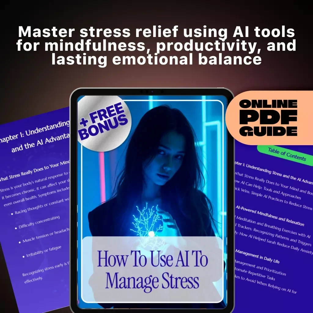 How to Use AI to Manage Stress | Digital eBook Guide for Mindfulness, Productivity & Calm Living | AI-Powered Stress Management for Anxiety Relief, Focus & Wellbeing