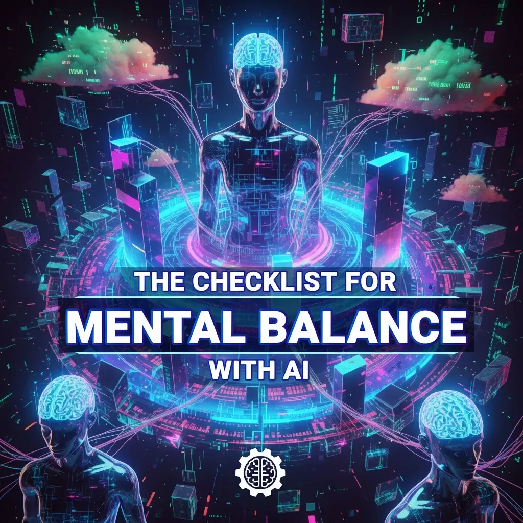 The Checklist for Mental Balance with AI | How to Use AI to Manage Mental Health | Digital Download Self-Care Guide