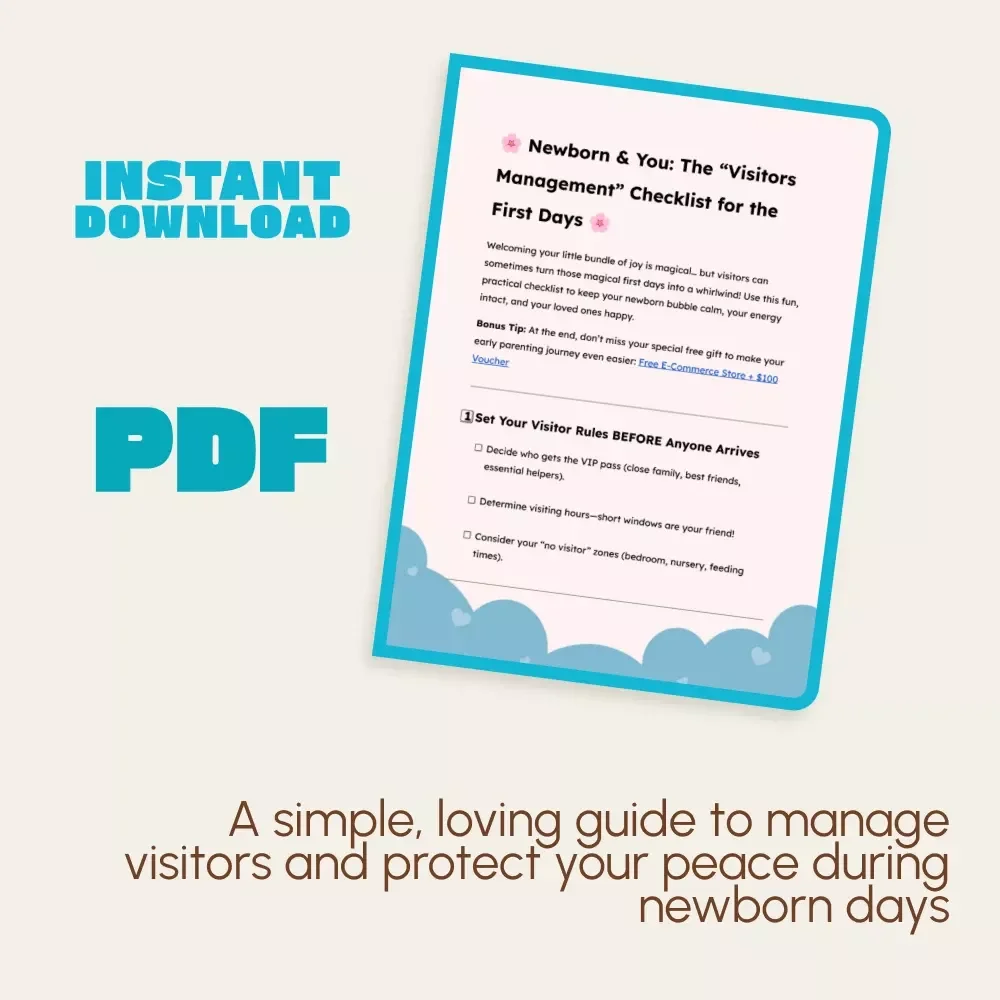 Newborn & You: The “Visitors Management” Checklist for the First Days | Printable Postpartum Boundaries Guide | Digital Download for New Moms, Birth Recovery Support, Baby Visitor Rules, Self-Care Planning