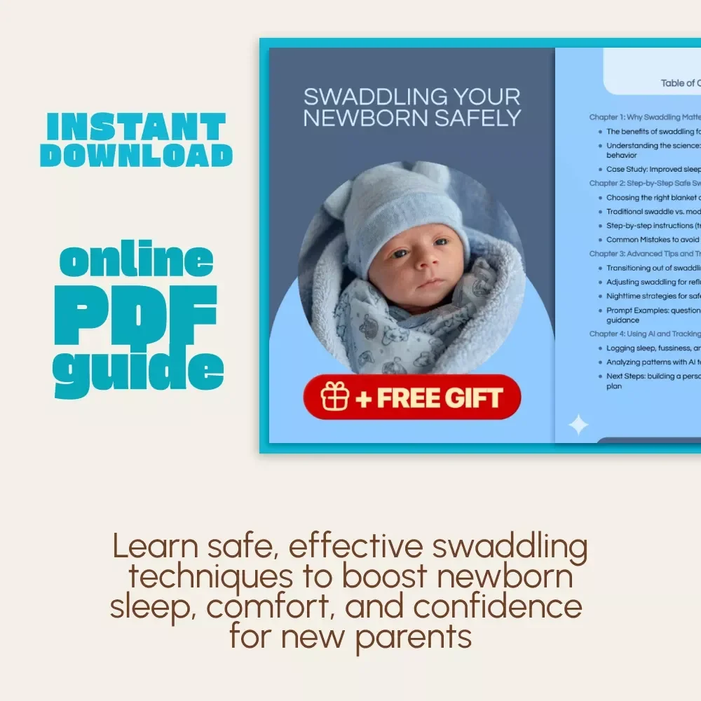 Swaddling Your Newborn Safely | Complete Digital Guide for Parents | Step-by-Step Instructions on How to Swaddle a Newborn Safely | Baby Sleep & Comfort Techniques eBook