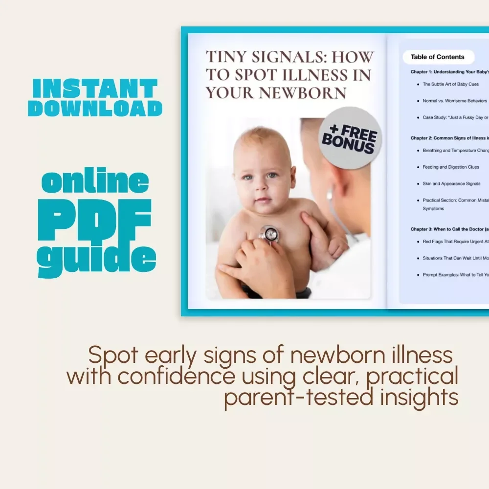 Tiny Signals: How to Spot Illness in Your Newborn | Baby Health Guide for New Parents | Digital Download eBook on Signs of Illness in Newborn | New Parent Must-Have Resource