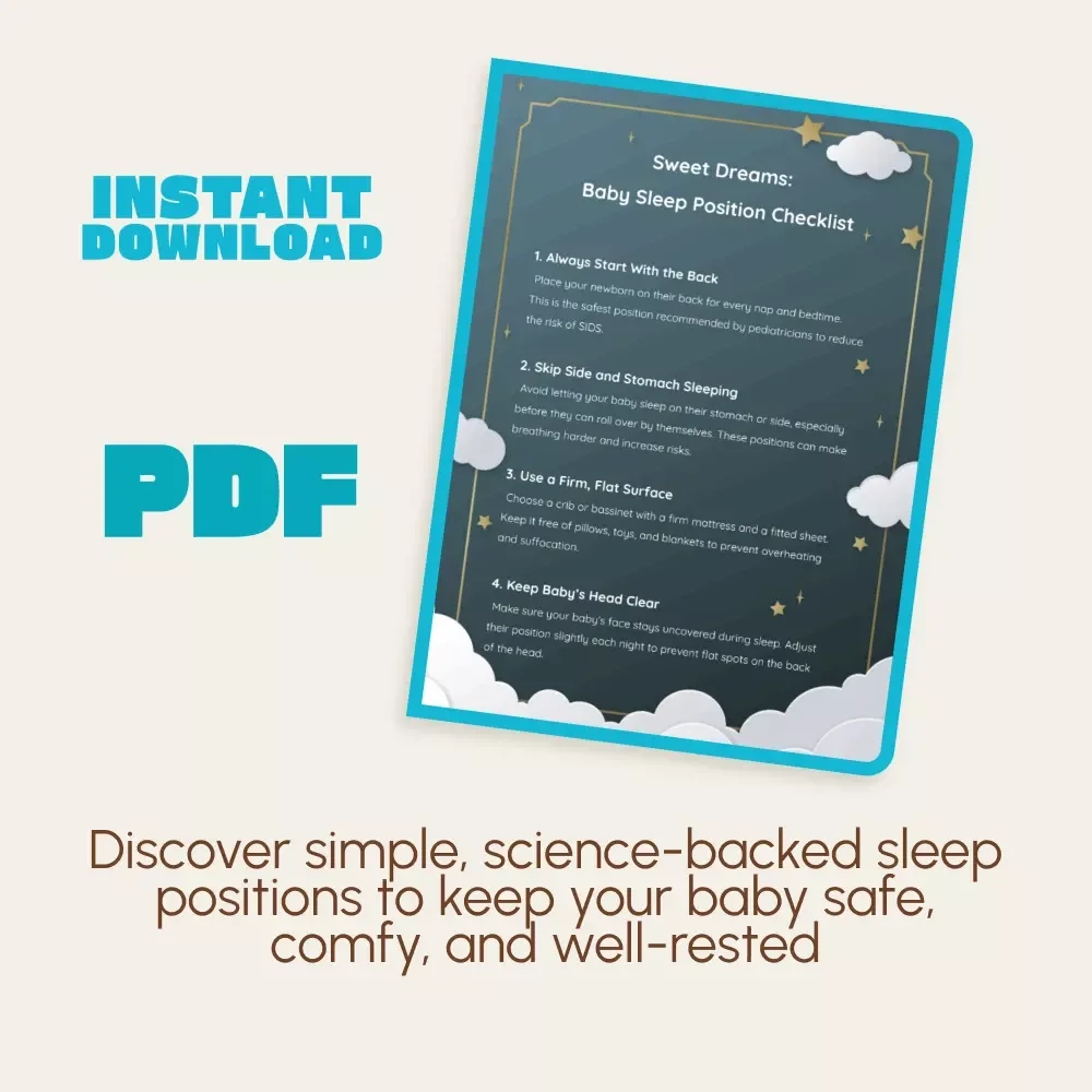 Sweet Dreams: Baby Sleep Position Checklist | Printable Newborn Sleep Guide | Digital Download for New Parents