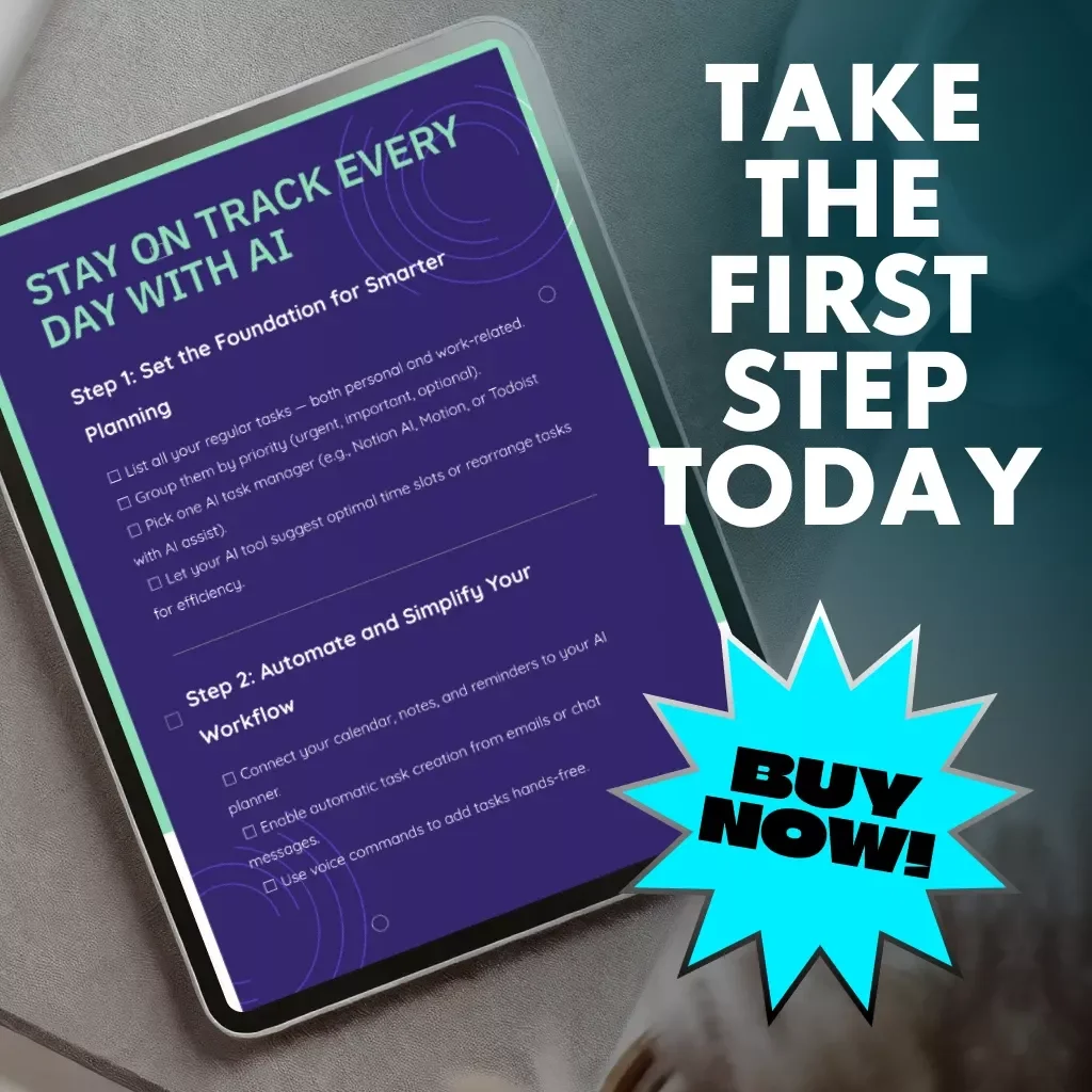 Stay on Track Every Day with AI – Productivity Checklist for Smarter Task Management | Digital Download | How to Use AI to Track Daily Tasks and Plan Efficiently