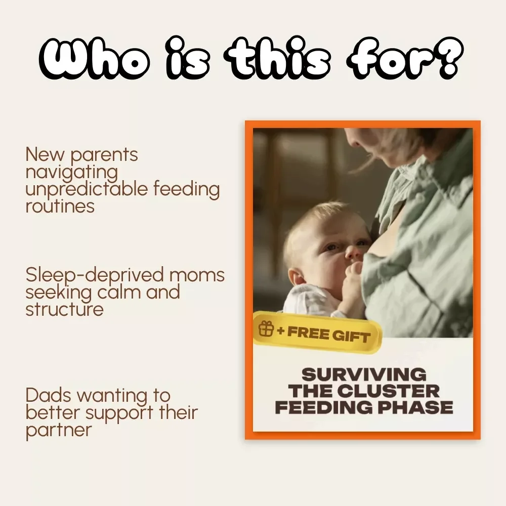 Surviving the Cluster Feeding Phase | New Parent Guide for What Is Cluster Feeding and How to Cope | Digital Download eBook for Breastfeeding Moms