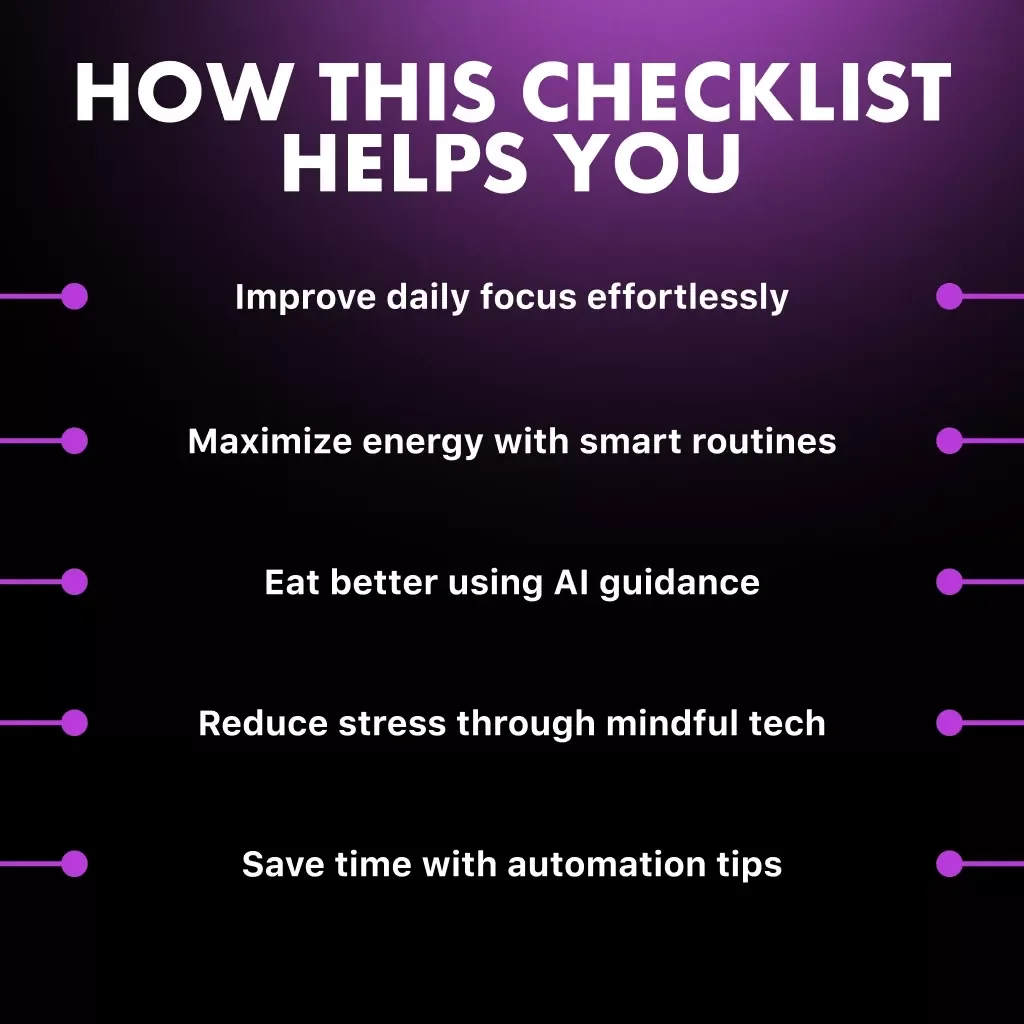 Boost Your Energy with AI Checklist | Digital Productivity Guide | AI Self-Care eBook for Focus, Energy & Motivation | Instant Download Wellness Planner