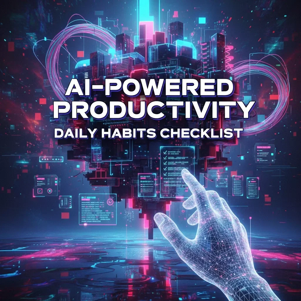 AI-Powered Productivity Daily Habits Checklist | Digital Download | How to Use AI to Create Daily Habits for Productivity | Printable Routine Guide for Focus & Time Management