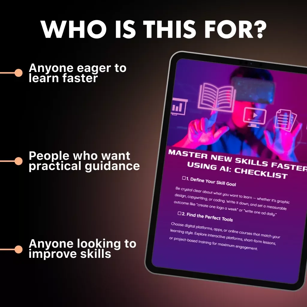 Master New Skills Faster Using AI: Checklist – How to Use AI for Learning New Skills, Digital Learning Guide, Skill-Building Checklist