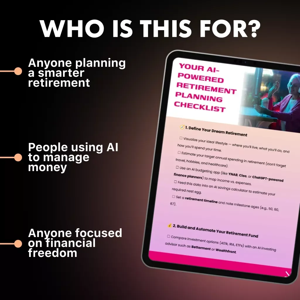 Your AI-Powered Retirement Planning Checklist | Digital Download for Smarter Financial Freedom | How to Use AI to Plan Retirement