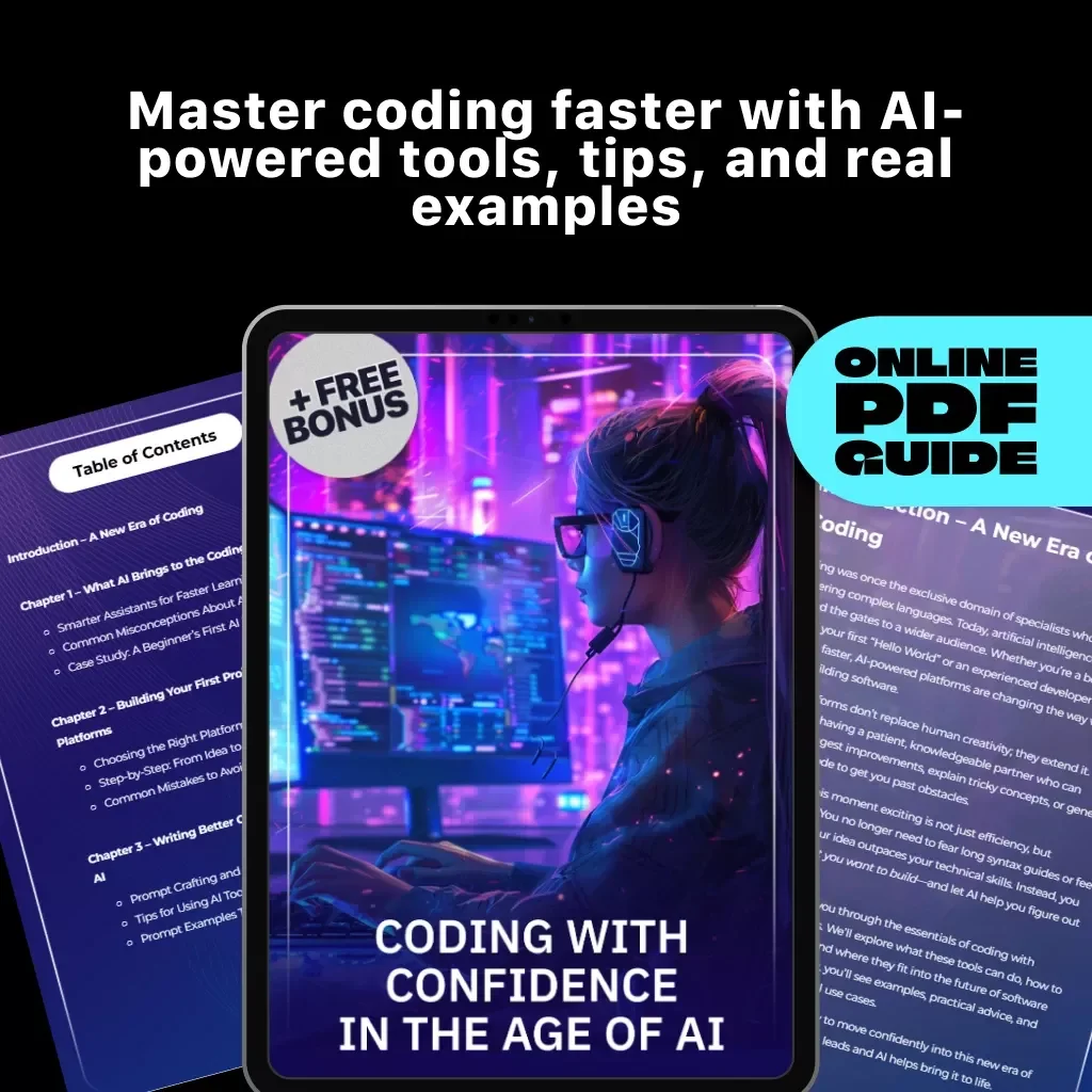 Coding with Confidence in the Age of AI – Ultimate Digital Guide for Developers | Learn Smart Coding with AI-Powered Platforms | eBook, Instant Download, Beginner-Friendly