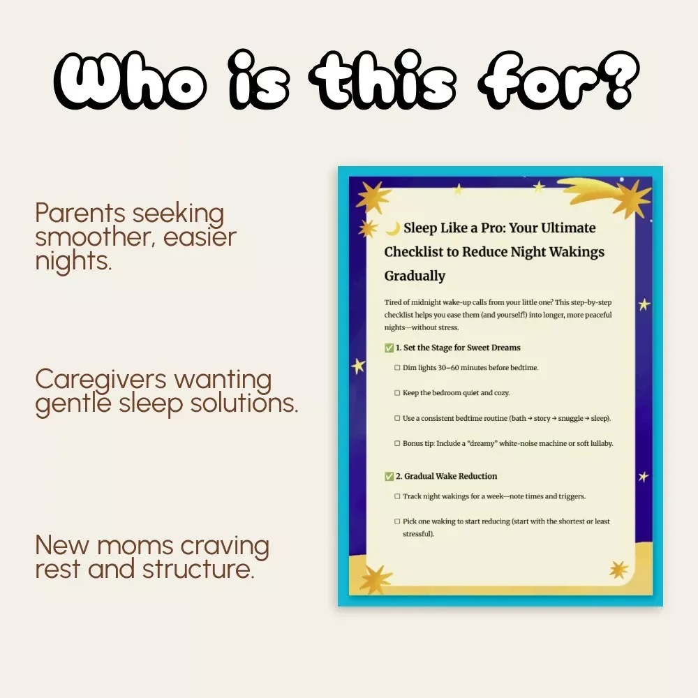 Sleep Like a Pro: Your Ultimate Checklist to Reduce Night Wakings Gradually | Baby Sleep Training Guide | Printable Digital Download for Parents