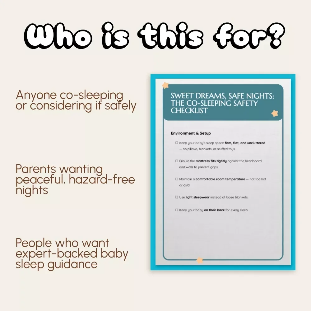 Sweet Dreams, Safe Nights: The Co-Sleeping Safety Checklist | Printable Guide for New Parents | Tips for Safe Co-Sleeping