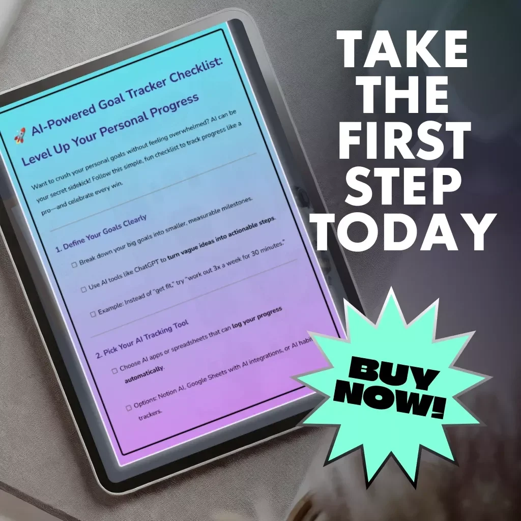 AI-Powered Goal Tracker Checklist: Level Up Your Personal Progress | Digital Download | AI Productivity Guide | Goal Setting & Habit Tracker Printable