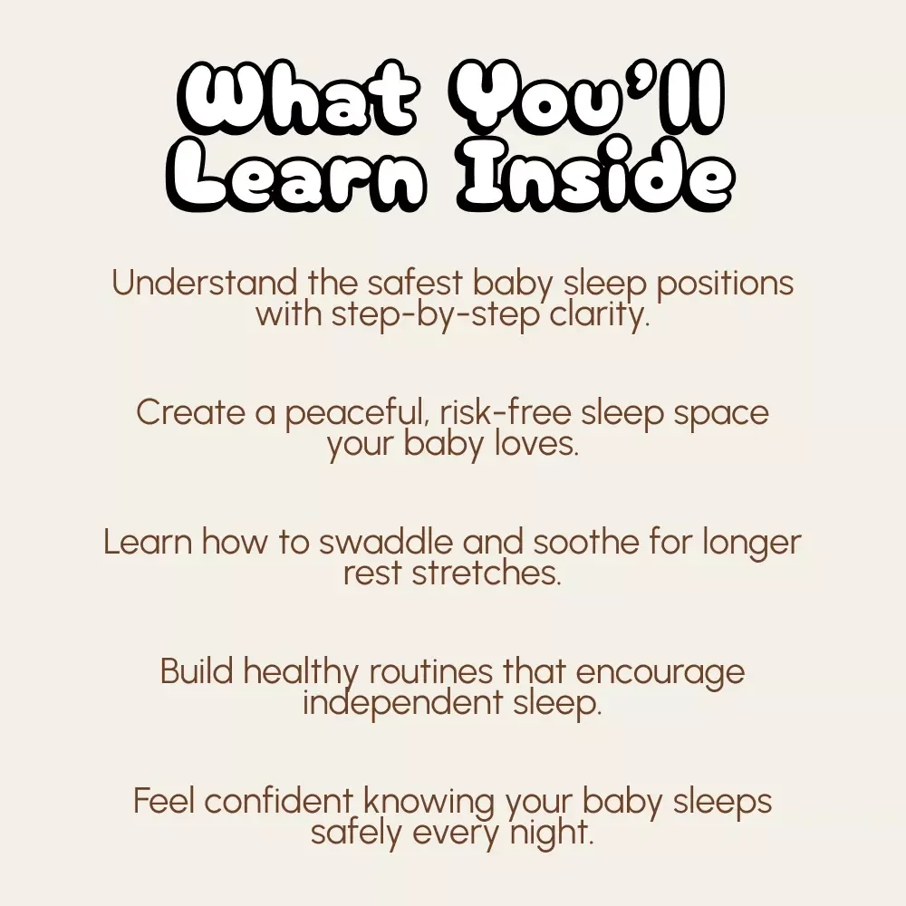 Sweet Dreams: Baby Sleep Position Checklist | Printable Newborn Sleep Guide | Digital Download for New Parents