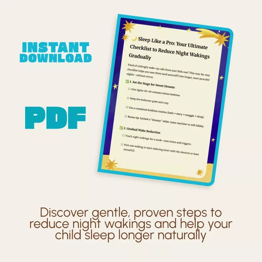 Sleep Like a Pro: Your Ultimate Checklist to Reduce Night Wakings Gradually | Baby Sleep Training Guide | Printable Digital Download for Parents