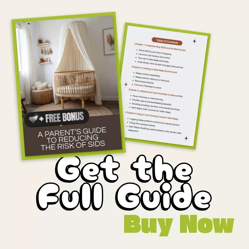 A Parent’s Guide to Reducing the Risk of SIDS | Safe Sleep eBook for New Parents | Digital Download Baby Safety Checklist & AI Sleep Tracking Tips