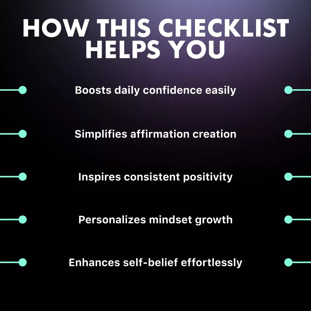 AI-Powered Positive Affirmations Checklist | Digital Download for Self-Improvement, Mindset, and Motivation | Learn How to Create Positive Affirmations Using AI