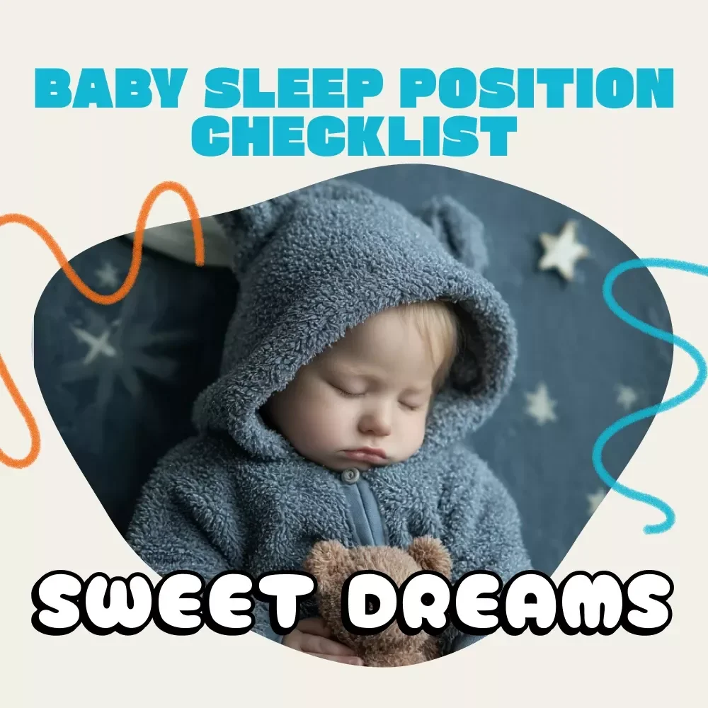Sweet Dreams: Baby Sleep Position Checklist | Printable Newborn Sleep Guide | Digital Download for New Parents