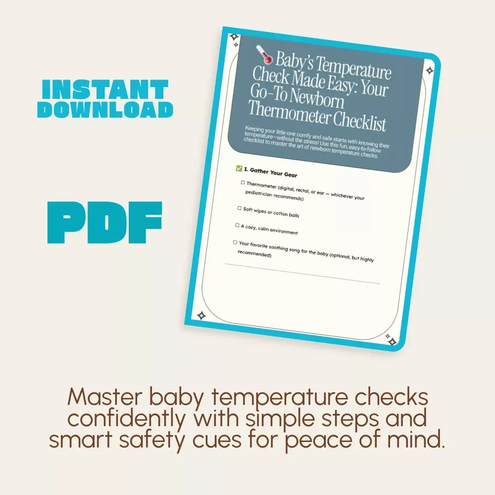 Baby’s Temperature Check Made Easy: Your Go-To Newborn Thermometer Checklist | Printable Guide for New Parents | Digital Download | How to Take Newborn’s Temperature with Confidence