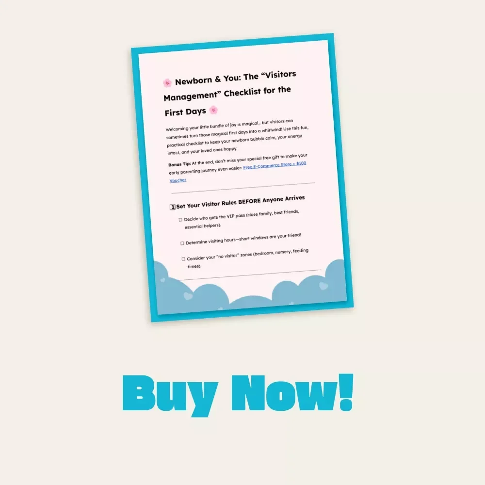 Newborn & You: The “Visitors Management” Checklist for the First Days | Printable Postpartum Boundaries Guide | Digital Download for New Moms, Birth Recovery Support, Baby Visitor Rules, Self-Care Planning