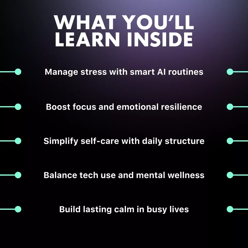Harnessing AI to Manage Stress Levels | Digital Wellness eBook, AI Self-Help Guide, Mental Health & Productivity Workbook for Stress Relief