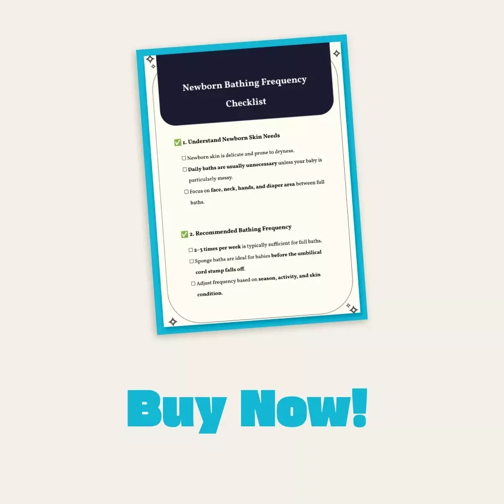 Newborn Bathing Frequency Checklist | Printable Baby Care Guide | Digital Download for New Parents | How Often to Bathe Newborn | AI-Enhanced Bathing Tracker