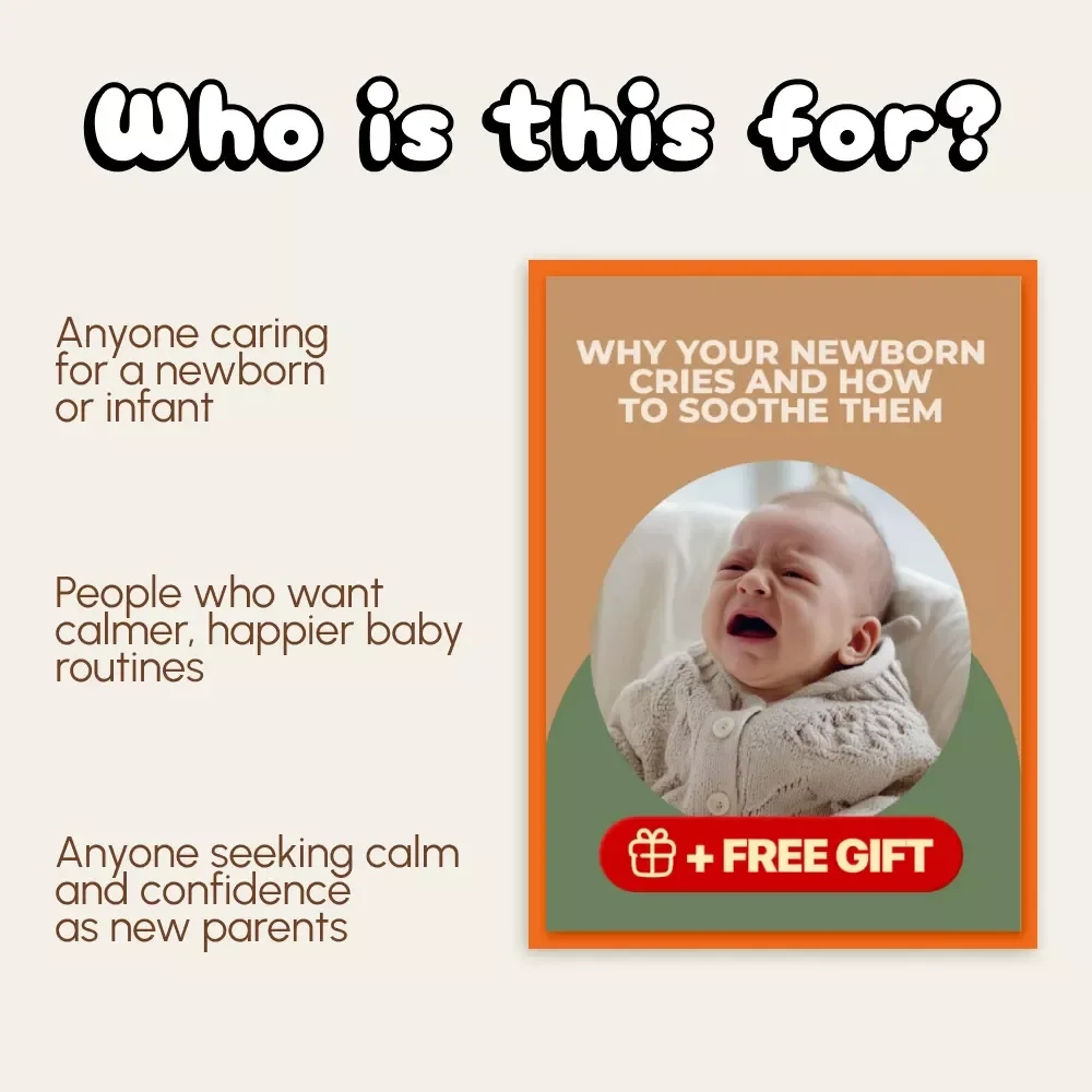 Why Your Newborn Cries and How to Soothe Them | Gentle Parenting Ebook for New Moms | Digital Download Guide for Baby Sleep, Colic & Comfort | KEYWORDS