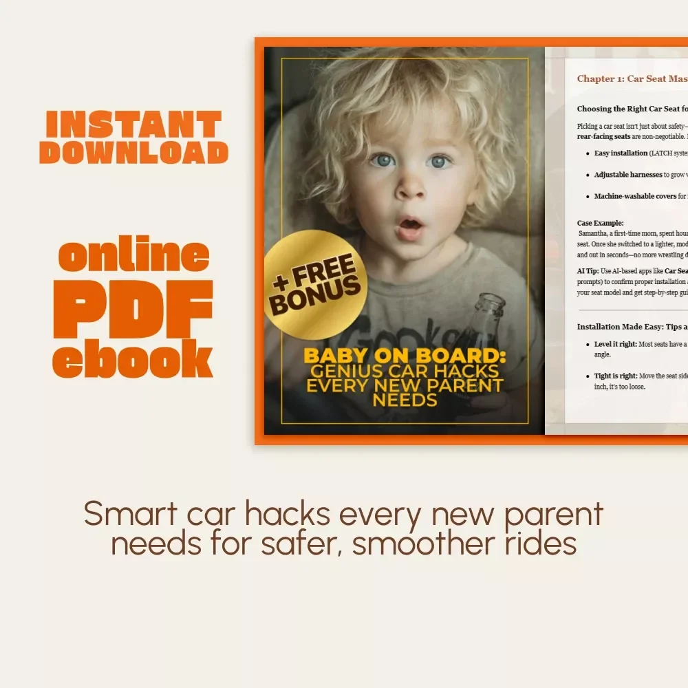 Baby on Board: Genius Car Hacks Every New Parent Needs | eBook for Newborn Parents | Best Car Hacks for Newborn Parents | Digital Download Guide