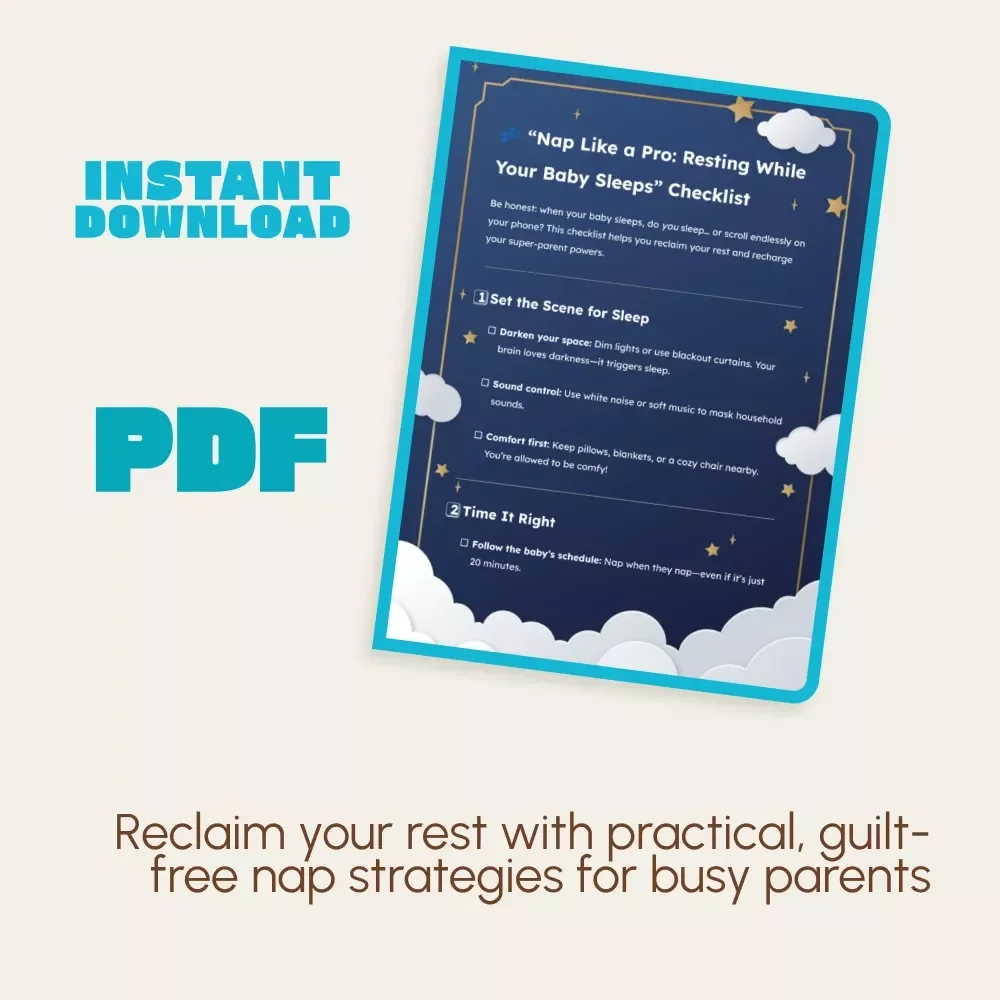 Nap Like a Pro: Resting While Your Baby Sleeps Checklist | Digital Download for Tired Moms | Self-Care eBook for New Parents | Printable Sleep Routine Guide