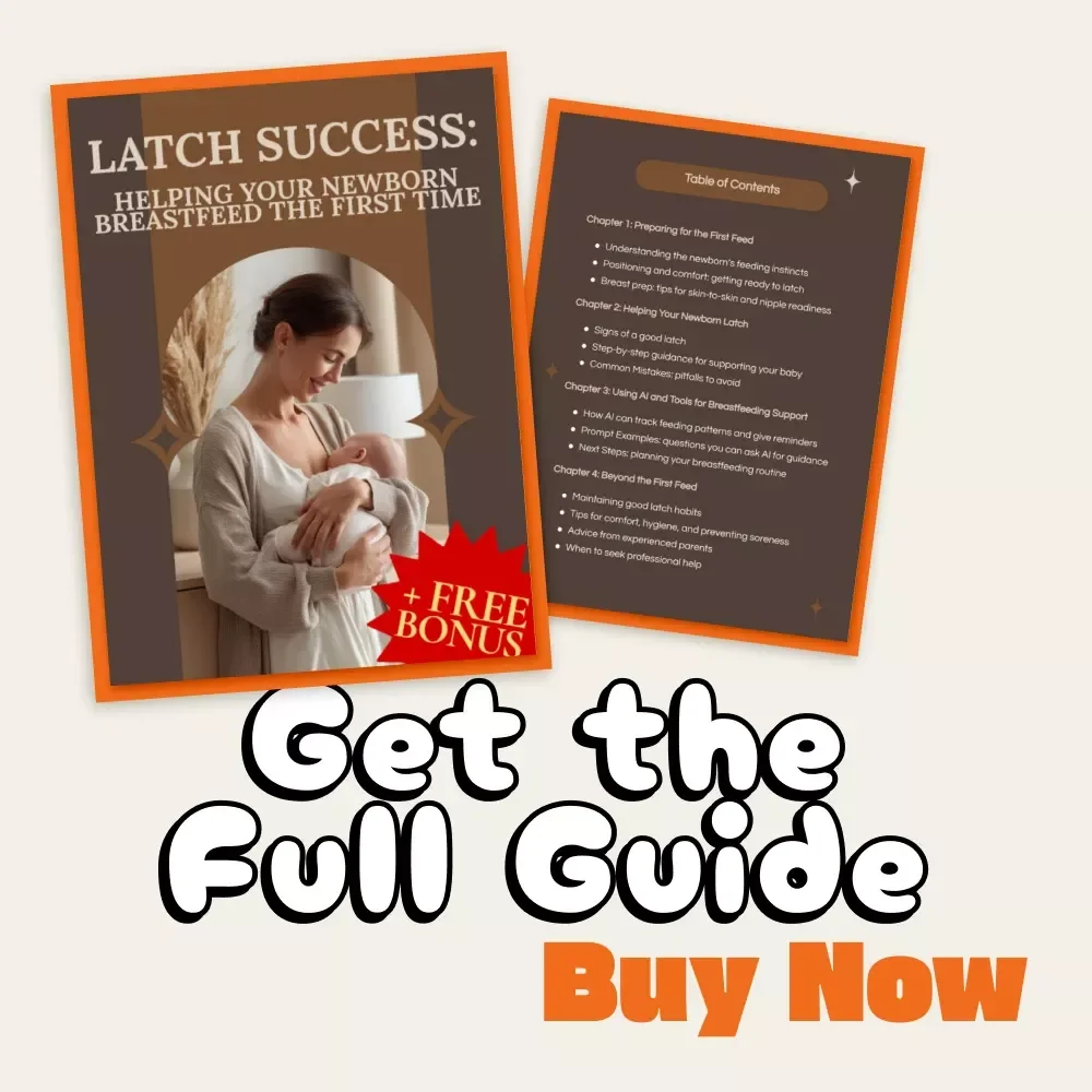 Latch Success: Helping Your Newborn Breastfeed the First Time | Digital Breastfeeding Guide for New Moms | Printable PDF eBook | AI-Powered Feeding Support Checklist | Newborn Feeding Essentials