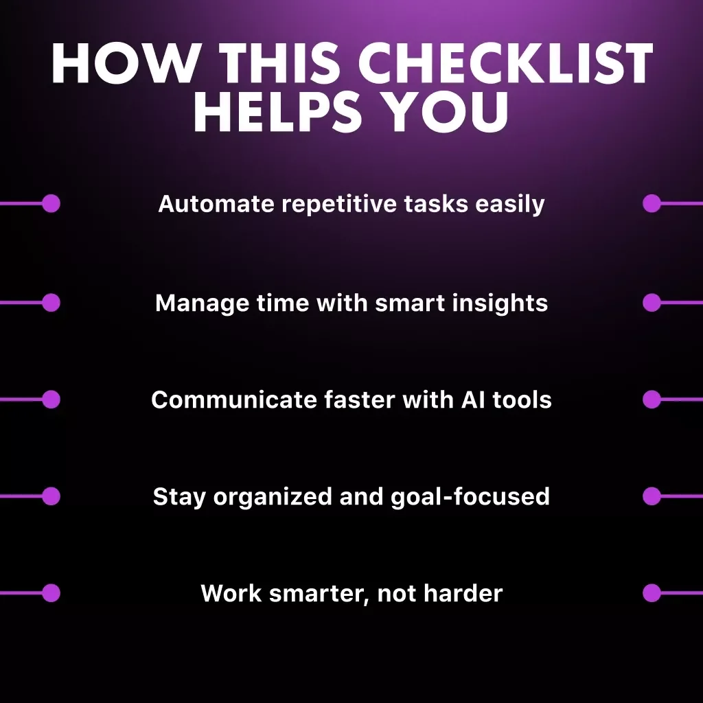 AI-Powered Productivity Boost Checklist | Digital Download for Entrepreneurs, Creators & Busy Professionals | ai-generated productivity tips for Smarter Time Management & Work Efficiency