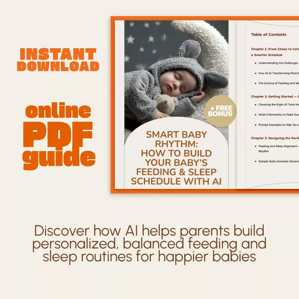 Smart Baby Rhythm: How to Build Your Baby’s Feeding & Sleep Schedule with AI | Digital Parenting Guide for New Moms & Dads | How to Generate Feeding & Sleep Schedule Using AI | Instant Download eBook