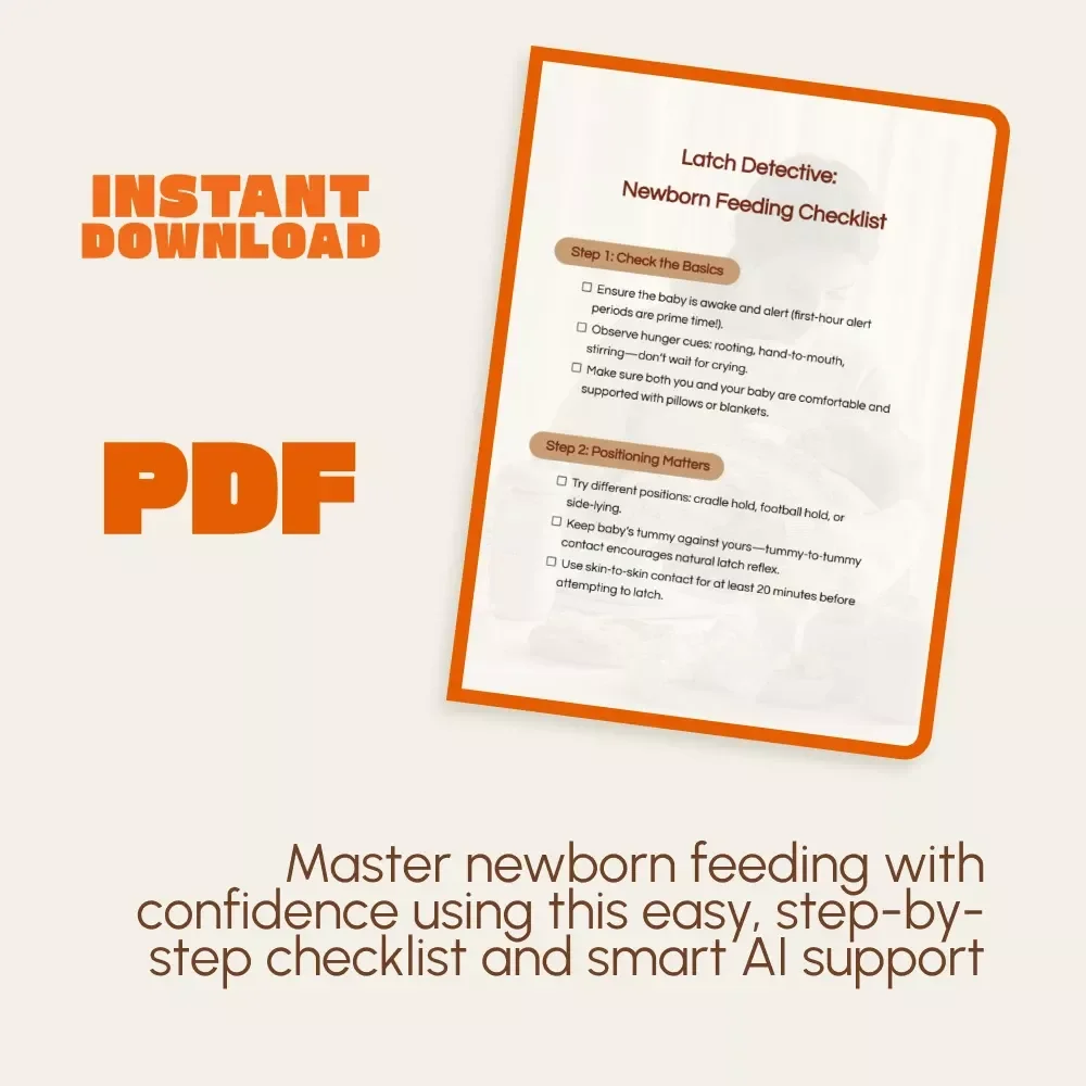 Latch Detective: Newborn Feeding Checklist | Digital Download | Breastfeeding Guide, Baby Feeding eBook, Newborn Care Essentials, AI-Powered Lactation Support