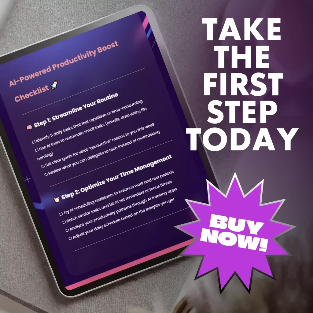 AI-Powered Productivity Boost Checklist | Digital Download for Entrepreneurs, Creators & Busy Professionals | ai-generated productivity tips for Smarter Time Management & Work Efficiency