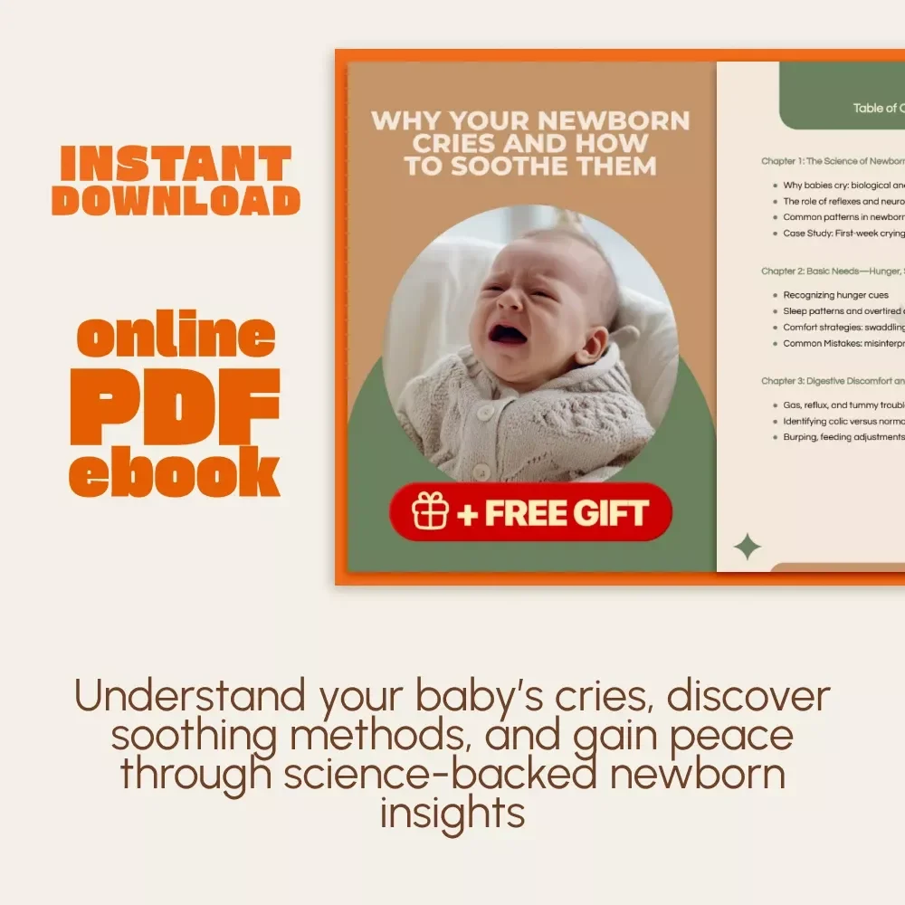 Why Your Newborn Cries and How to Soothe Them | Gentle Parenting Ebook for New Moms | Digital Download Guide for Baby Sleep, Colic & Comfort | KEYWORDS