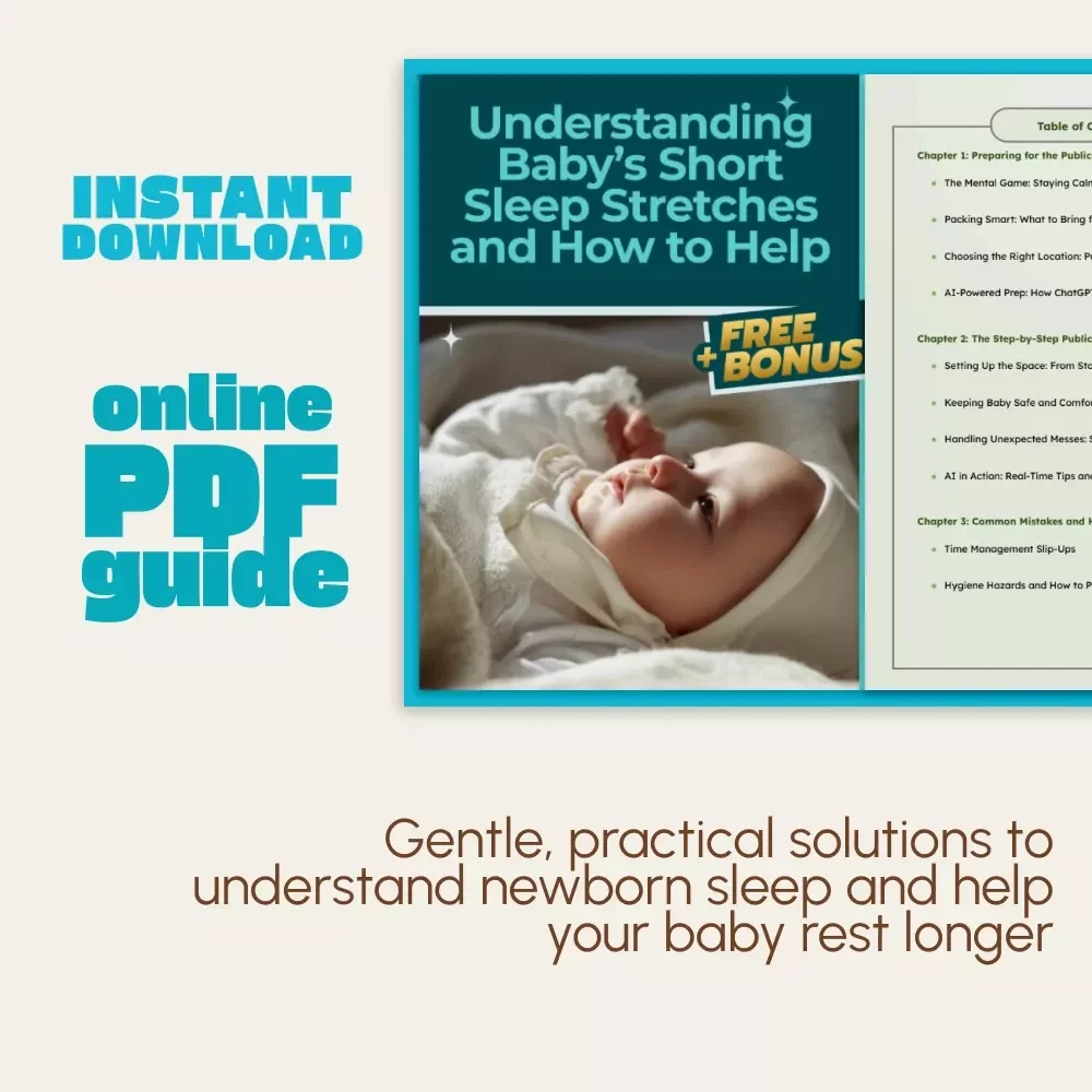 Understanding Baby’s Short Sleep Stretches and How to Help | Newborn Sleep Guide | Gentle Sleep Training | Digital Download eBook for New Parents