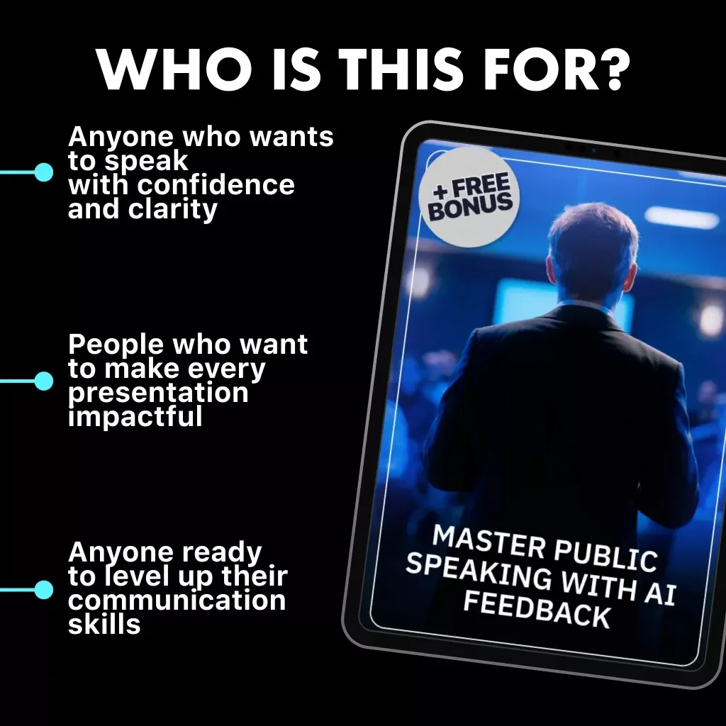 Master Public Speaking with AI Feedback | Digital eBook for Speakers | Learn How to Practice Public Speaking with AI Feedback | Confidence, Voice, and Delivery Guide