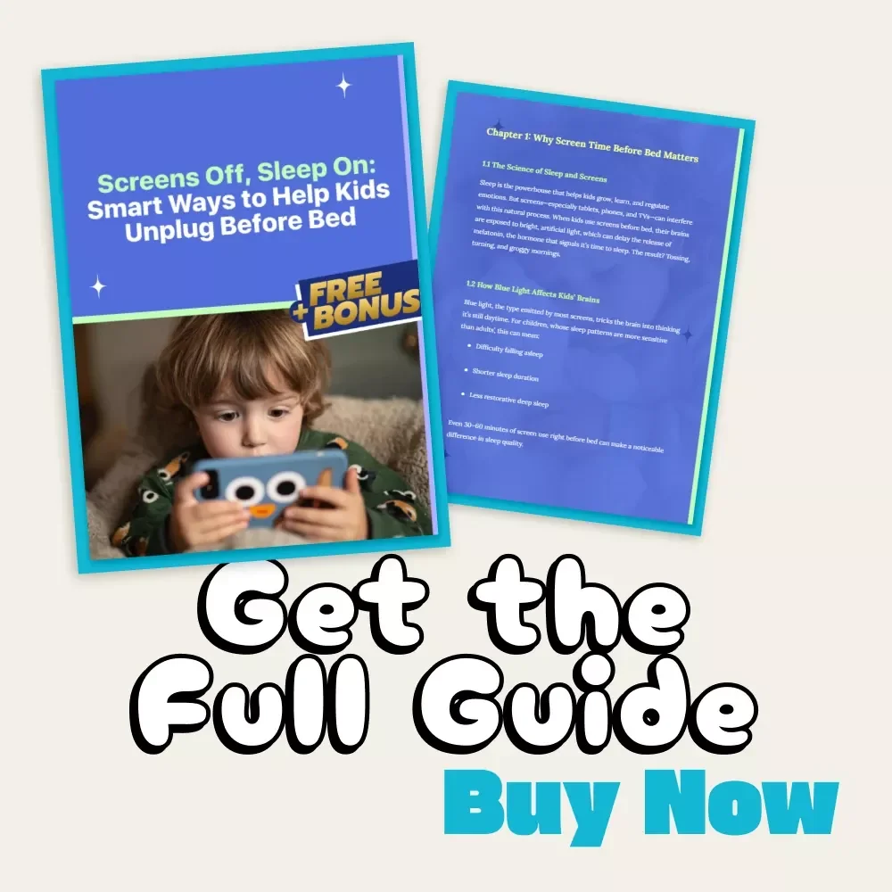 Screens Off, Sleep On: Smart Ways to Help Kids Unplug Before Bed | Digital Parenting Guide | How to Limit Screen Time Before Bed for Kids | Printable Family Resource
