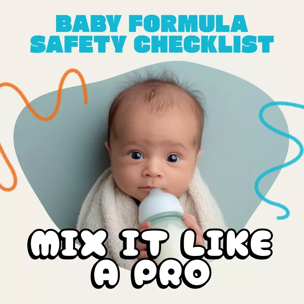 The “Mix It Like a Pro” Baby Formula Safety Checklist | Printable Digital Download | New Parent Guide for How to Mix Formula Safely | Baby Feeding Essentials