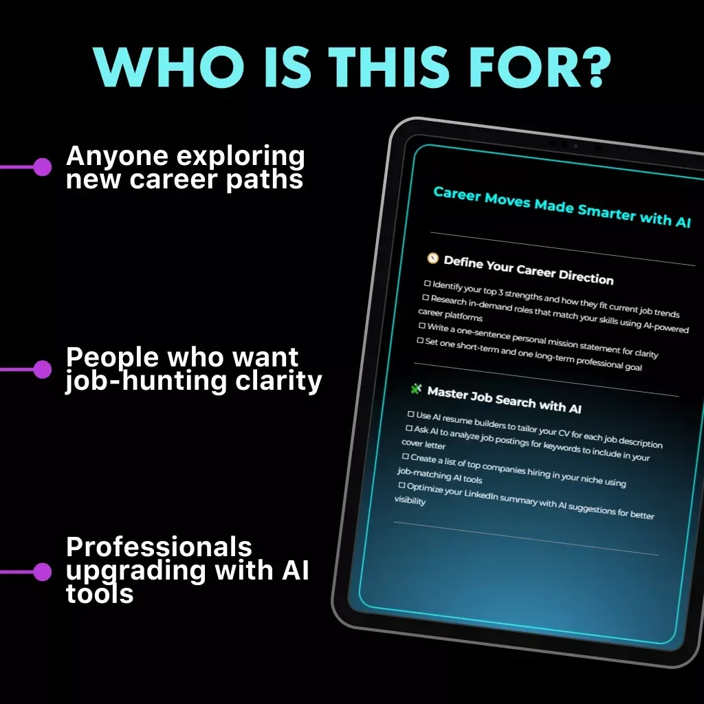 Career Moves Made Smarter with AI | Printable & Digital Career Checklist | AI-Powered Career Advice from AI for Smarter Job Search & Skill Growth