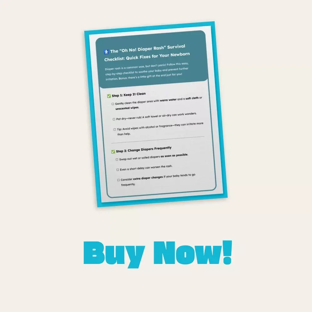The “Oh No! Diaper Rash” Survival Checklist: Quick Fixes for Your Newborn | Printable New Parent Guide | Baby Skincare eBook | Instant Digital Download