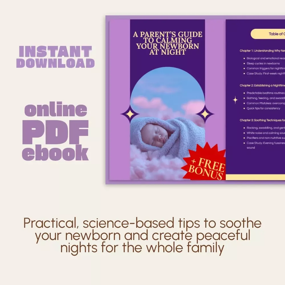 A Parent’s Guide to Calming Your Newborn at Night | Gentle Sleep Ebook for New Parents | Digital Download for Understanding, Soothing & Comforting Your Baby | Learn How to Calm a Newborn at Night